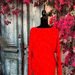 Large red Worthington long sleeve blouse
